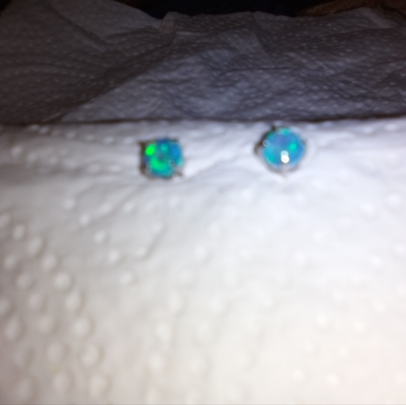 Australian Opal Stud Earrings - Picture 1 of 4